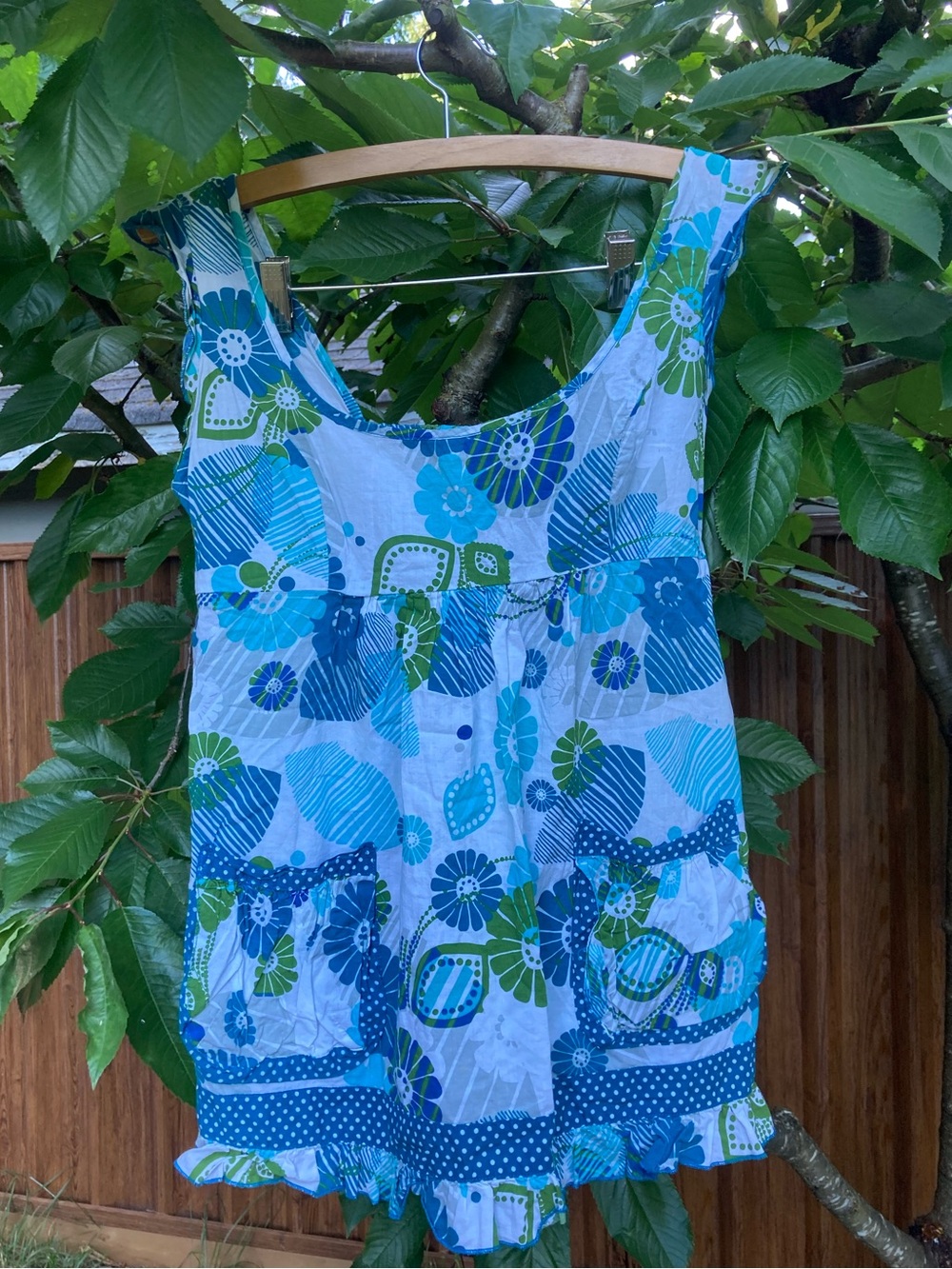 Blue & Green Floral top